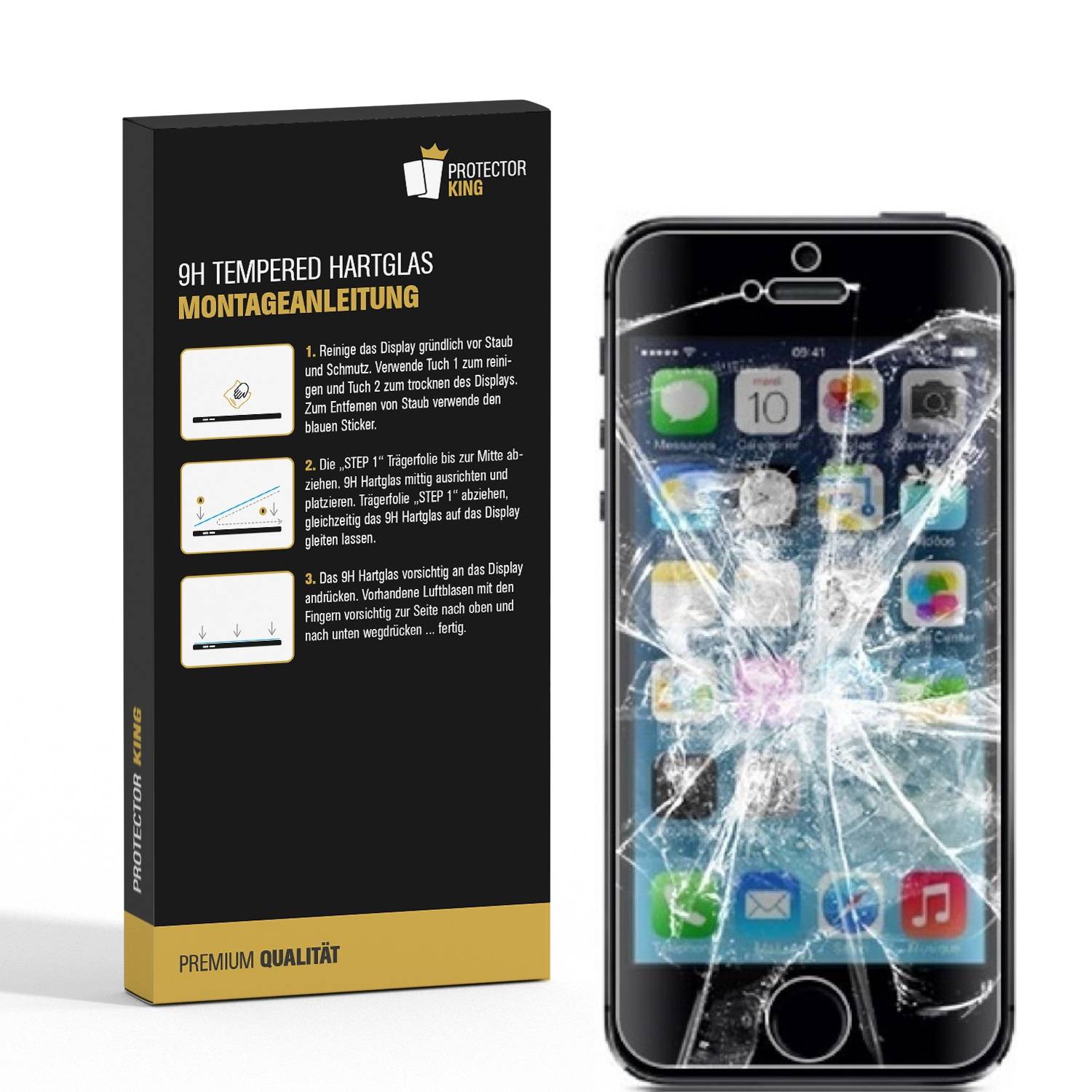 1x 9H Hartglasfolie für iPhone 5 5S 5C 5SE Panzerfolie Glasfolie Schutzglas MATT