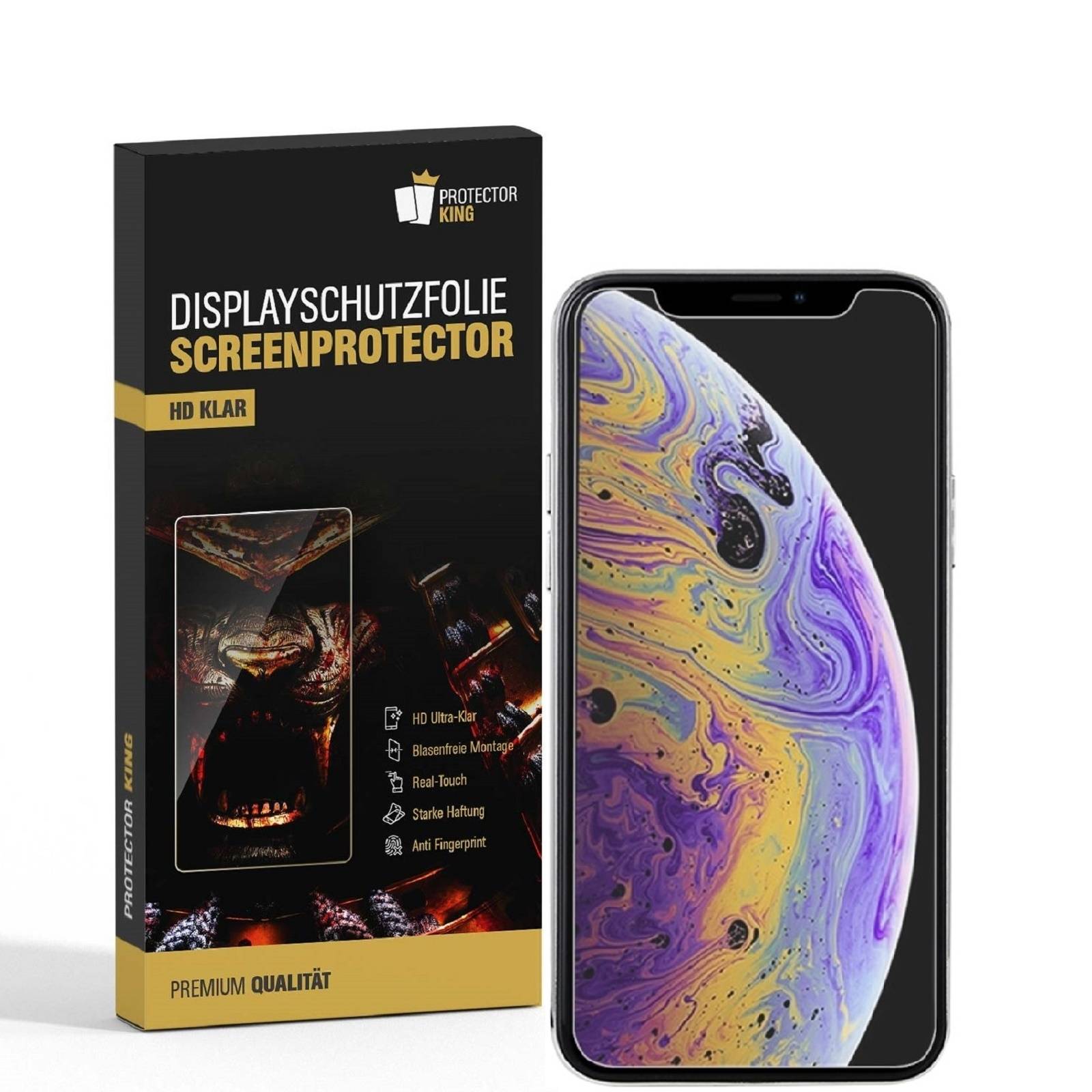 6x Displayschutzfolie für iPhone XS Displayfolie Schutzfolie HD ULTRA KLAR