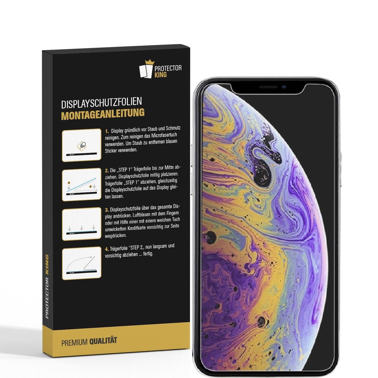 4x Displayschutzfolie für iPhone XS Displayfolie Schutzfolie HD ULTRA KLAR