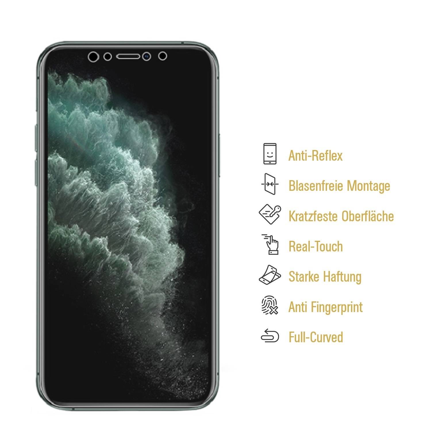 6x Panzerfolie für iPhone XS FULL COVER ANTI-SCHOCK Displayschutzfolie MATT