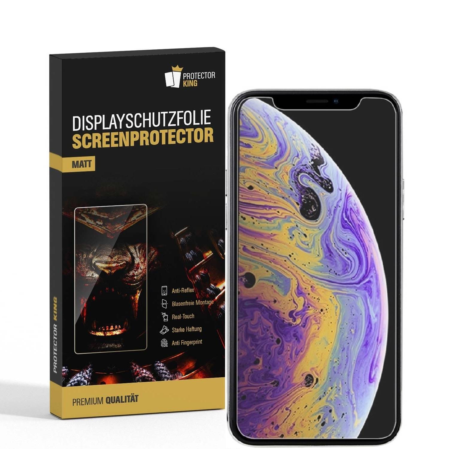 2x Displayschutzfolie für iPhone X ANTI-REFLEX Displayfolie Schutzfolie MATT