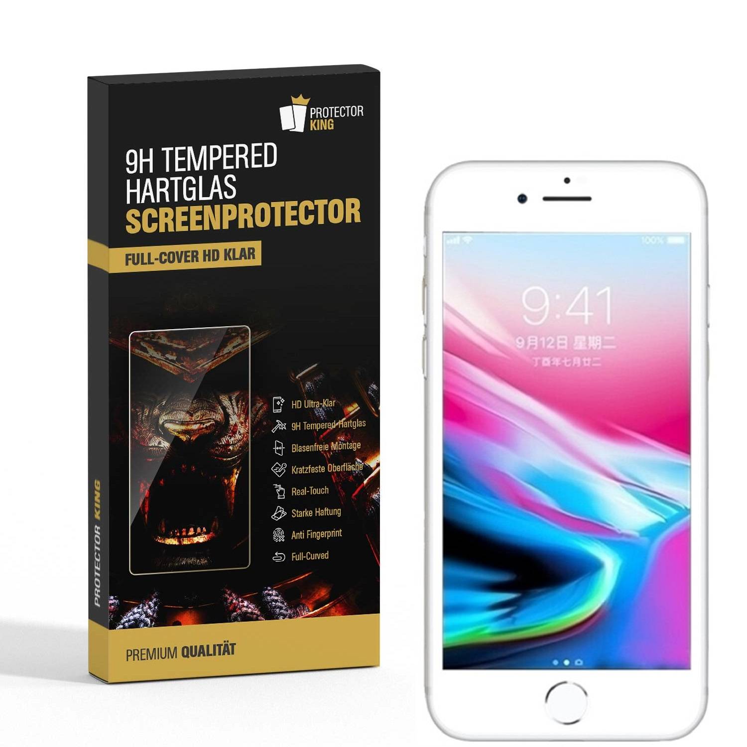 2x 9H Hartglas für iPhone 6S Plus FULL COVER Panzerfolie Displayschutzfolie WS