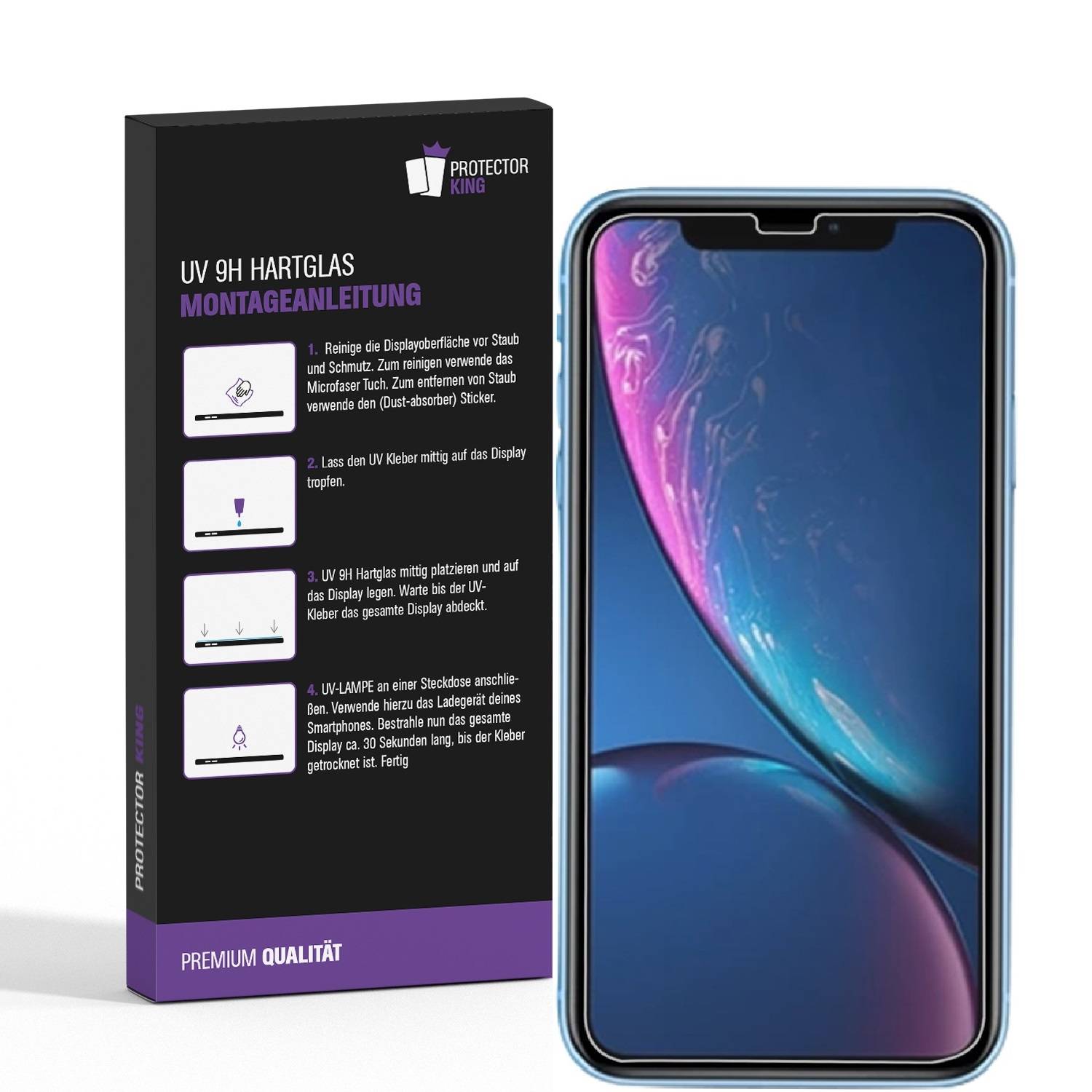 1x UV-Liquid 9H Panzerglas für iPhone XS 3D KLAR echtes Tempered Panzerhartglas Schutzglas Displayschutz Panzerfolie Schutzfolie Screen Protector