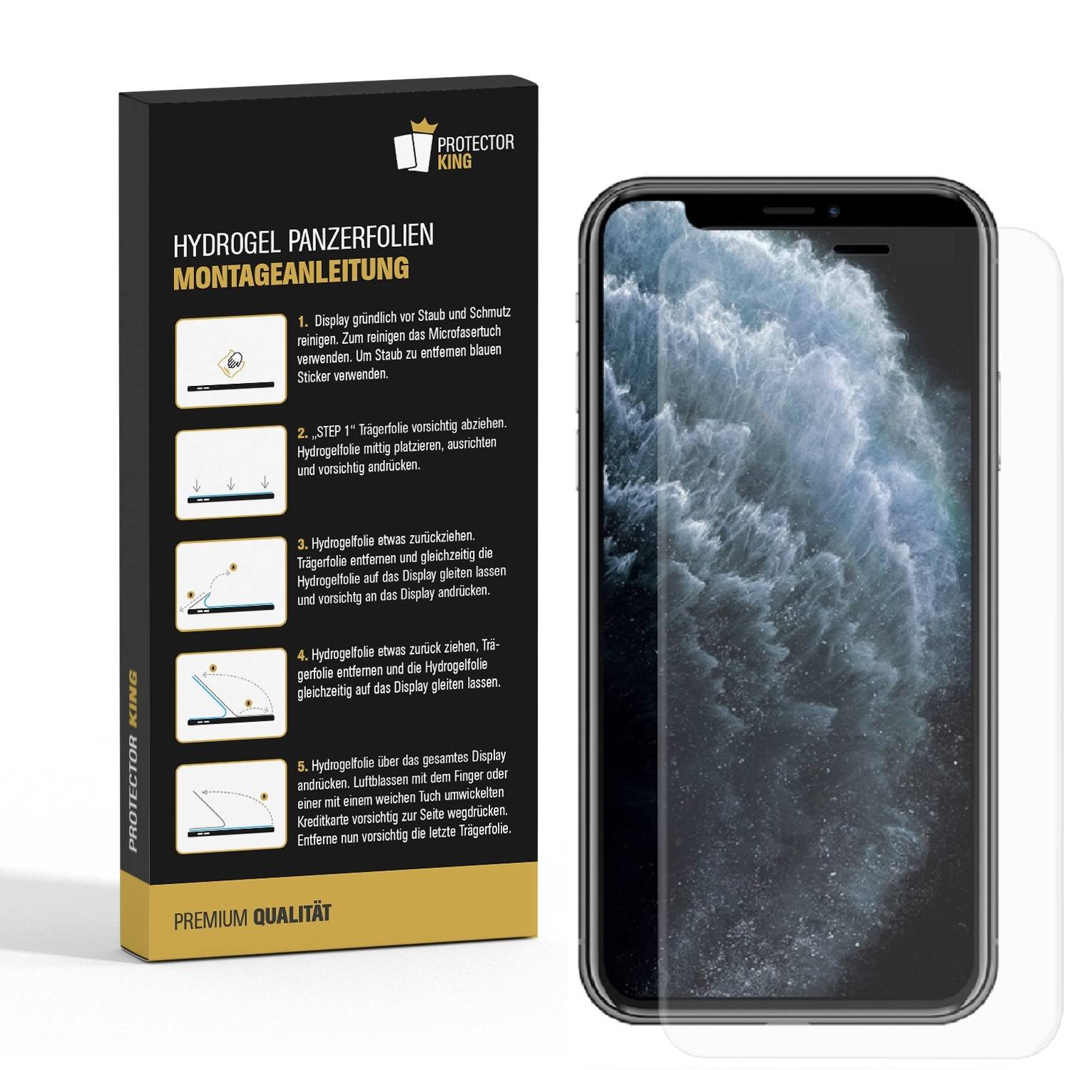 3x Hydrogel-Glass für iPhone XS Max Selbstheilend für Micro Kratzer 3D KLAR Panzerfolie Displayschutz Schutzfolie Screen-Protector