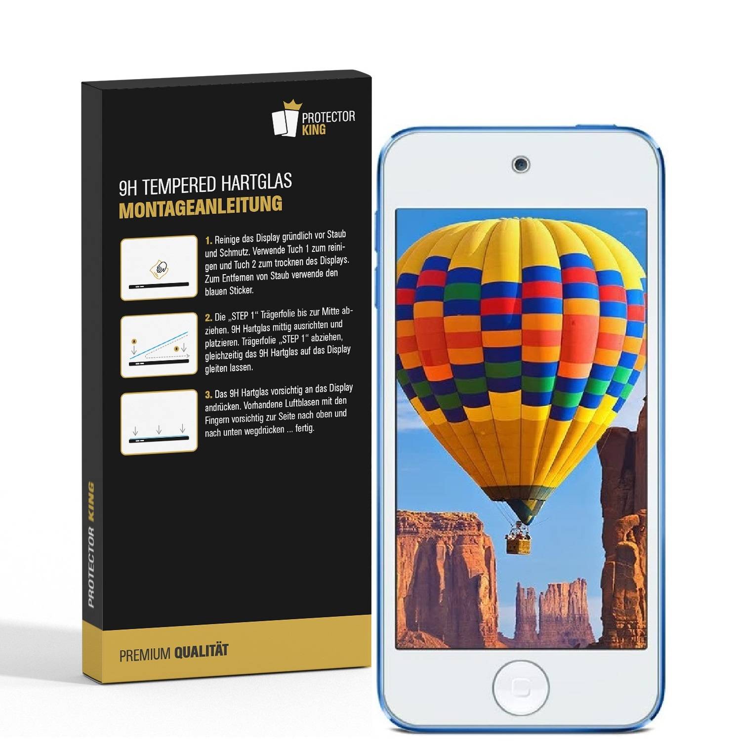 2x 9H Hartglas für iPod Touch 6 Generation Displayschutzfolie Glaspanzer HD KLAR