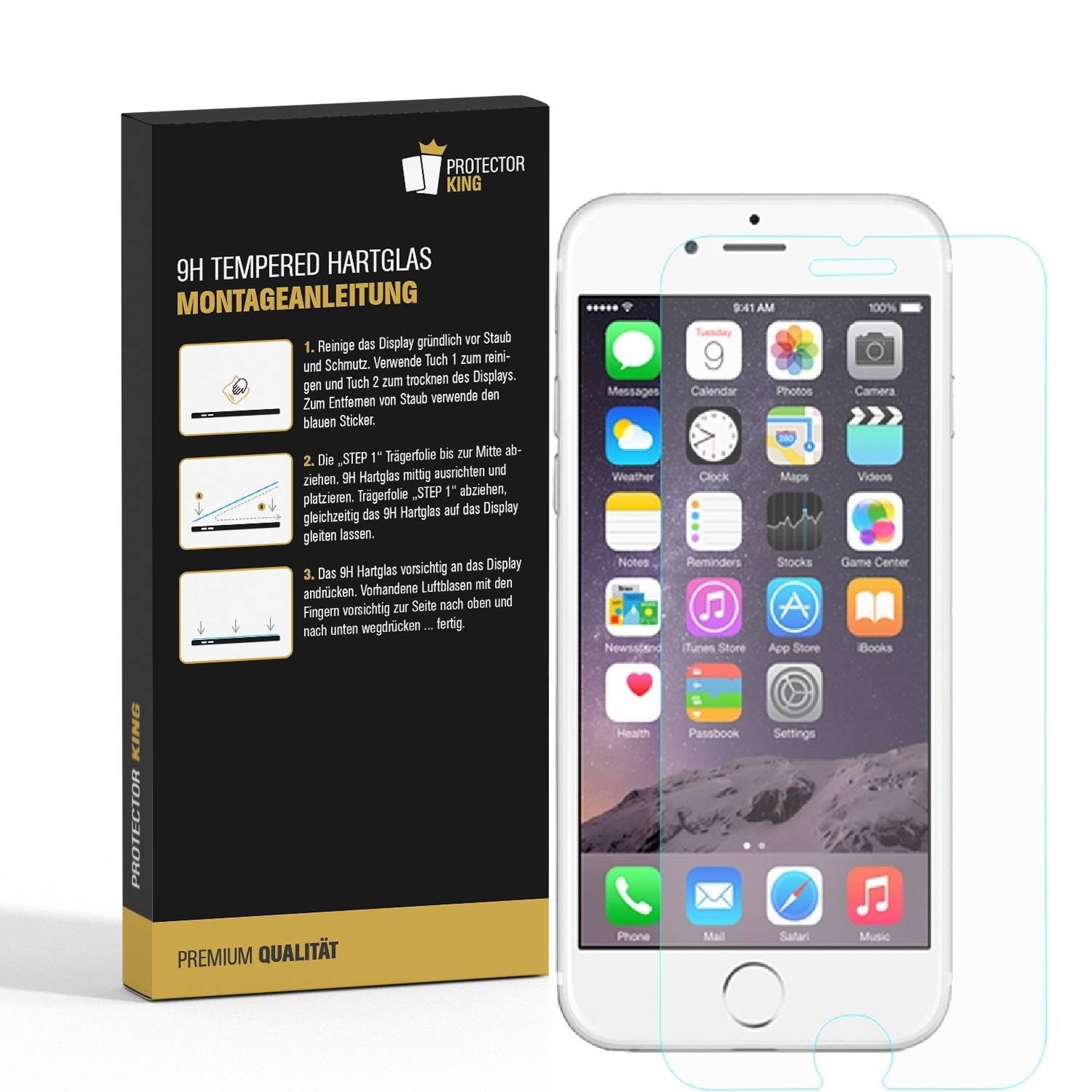 6x 3D A++ 9H Hartglas für iPhone 7 Displayschutz Schutzglas Schutzfolie Panzerfolie Panzerglas Displayglas Tempered Glasfolie Sicherheitsglas