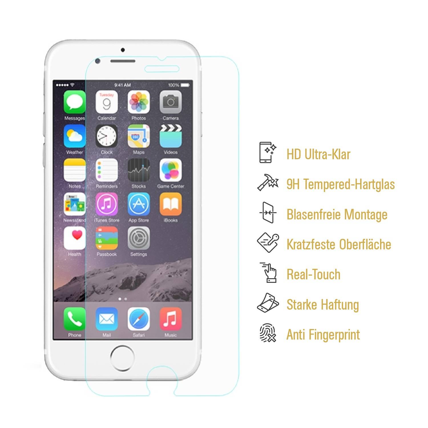 6x 3D A++ 9H Hartglas für iPhone 7 Displayschutz Schutzglas Schutzfolie Panzerfolie Panzerglas Displayglas Tempered Glasfolie Sicherheitsglas