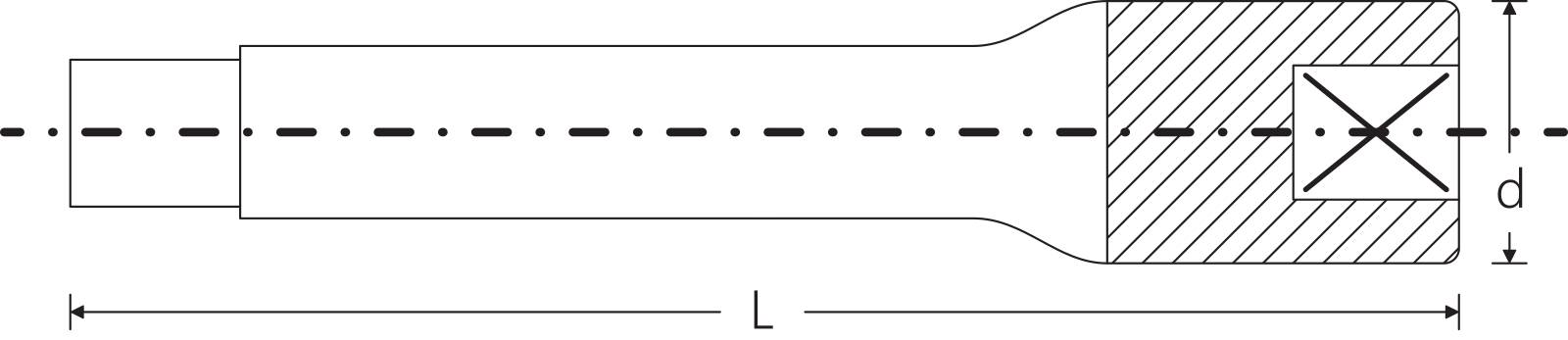 1/4" Steckschlüsselverlängerung L.254mm
