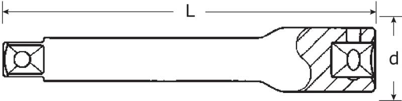 6,3 mm (1/4 Zoll) Verlängerung L.254 mm D.11,6 mm