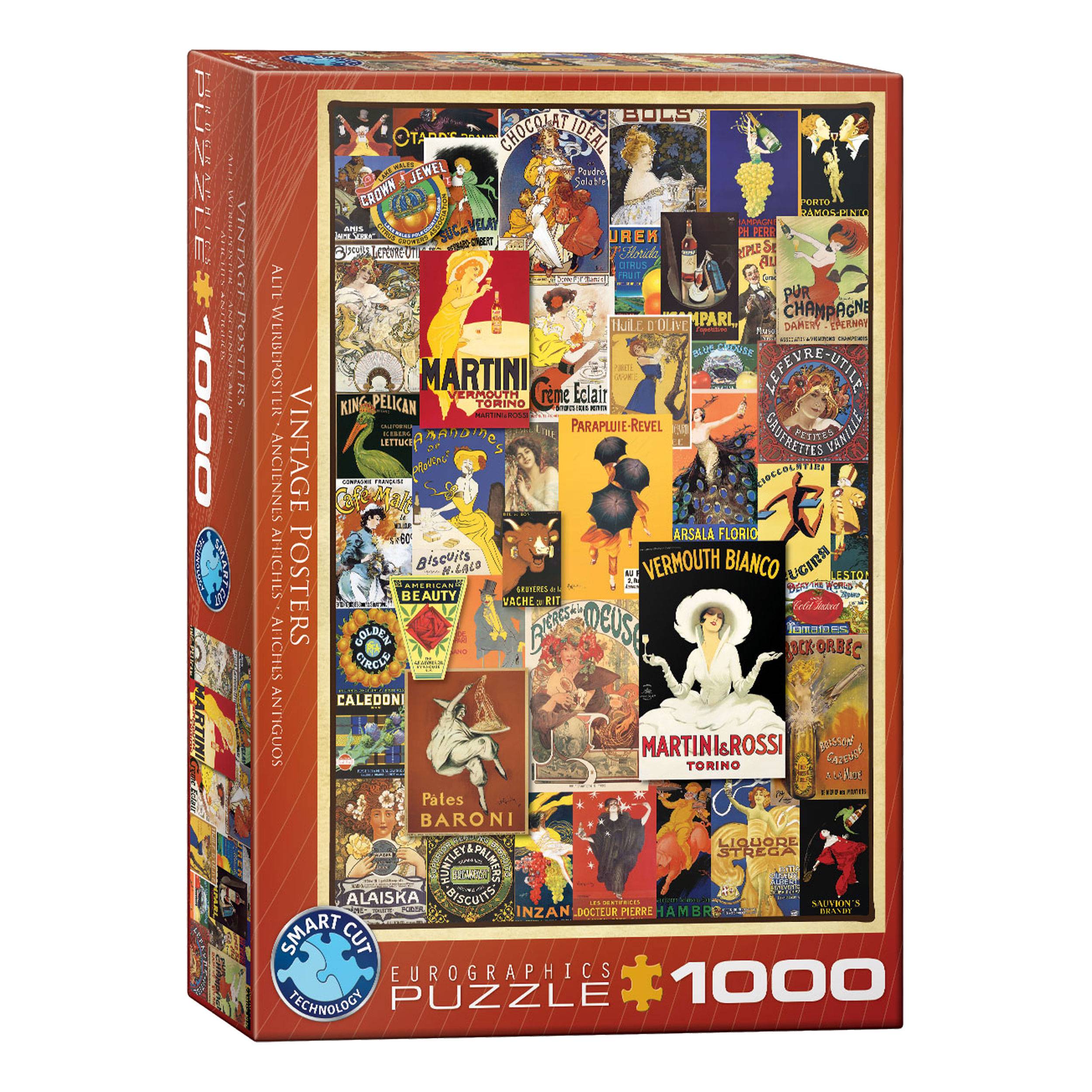 Eurographics Puzzle Alte Werbeposter, Werbung, 1000 Teile, 68 x 48 cm, 6000-0769