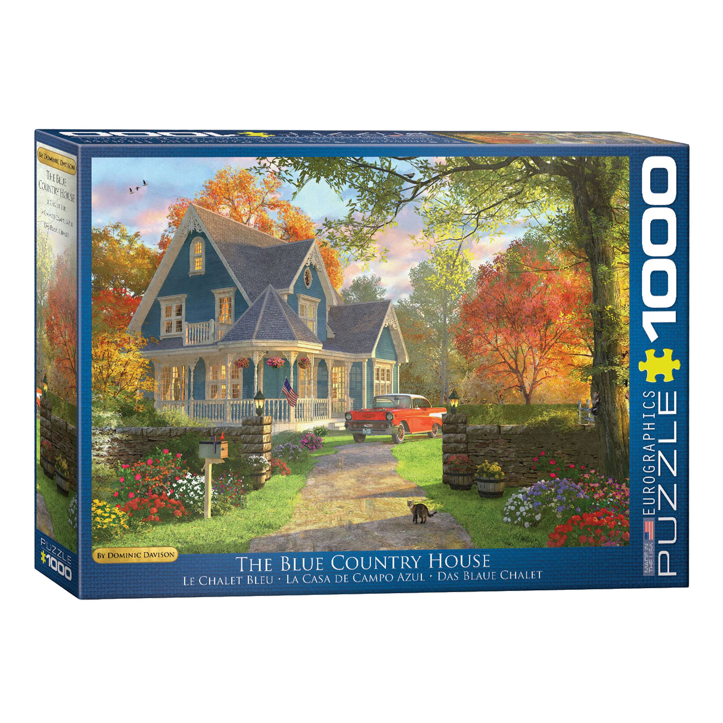 Eurographics Puzzle Das blaue Landhaus von Dominic Davison, 1000 Teile, 68 x 48 cm, 6000-0978