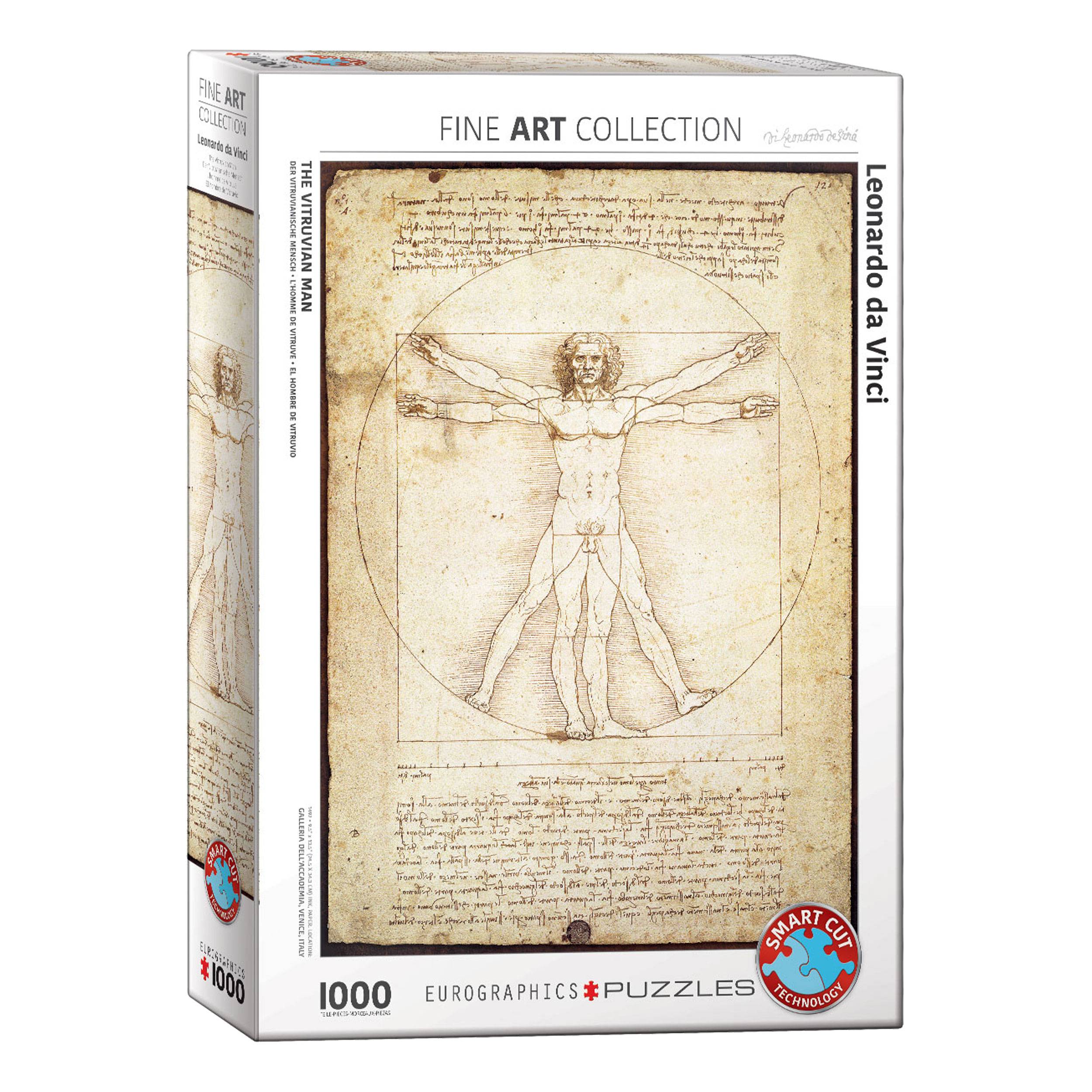 Eurographics Puzzle Der Vitruvianische Mensch von Leonardo Da Vinci, 1000 Teile, 68 x 48 cm, 6000-5098