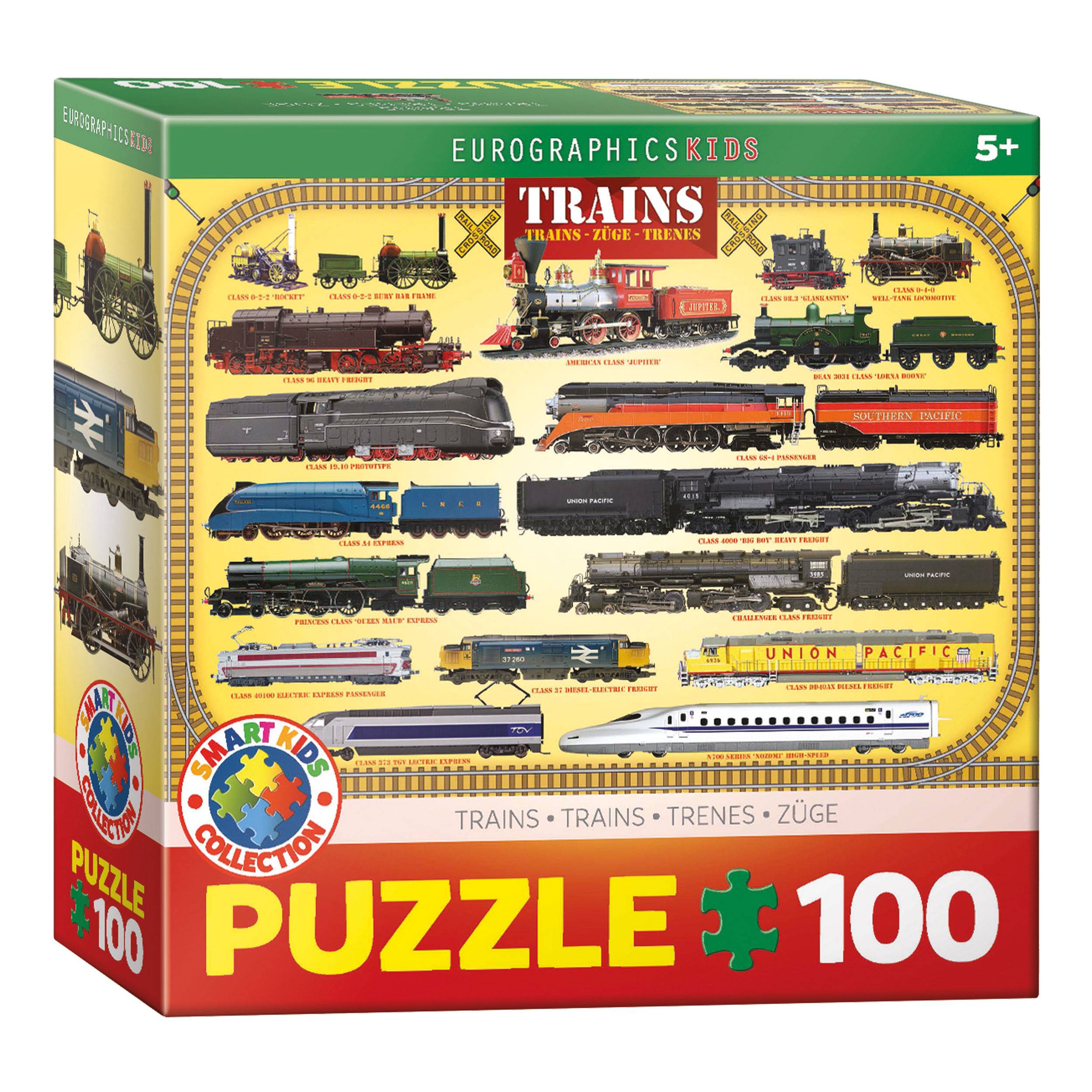 Eurographics Puzzle Züge, Kinderpuzzle, 100 Teile, 48 x 33 cm, 6100-0090