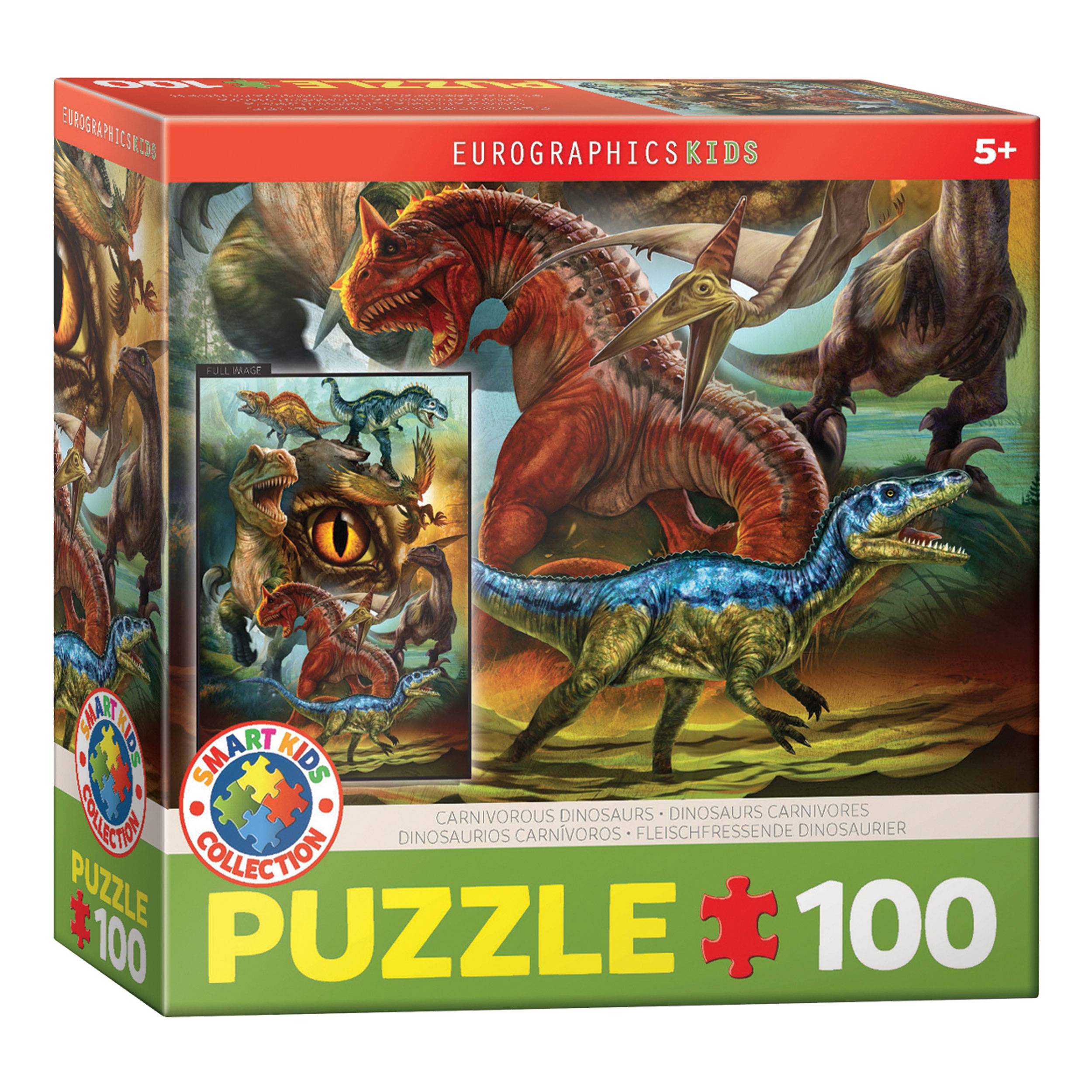Eurographics Puzzle Fleischfressende Dinosaurier, 100 Teile, 48 x 33 cm, 6100-0359