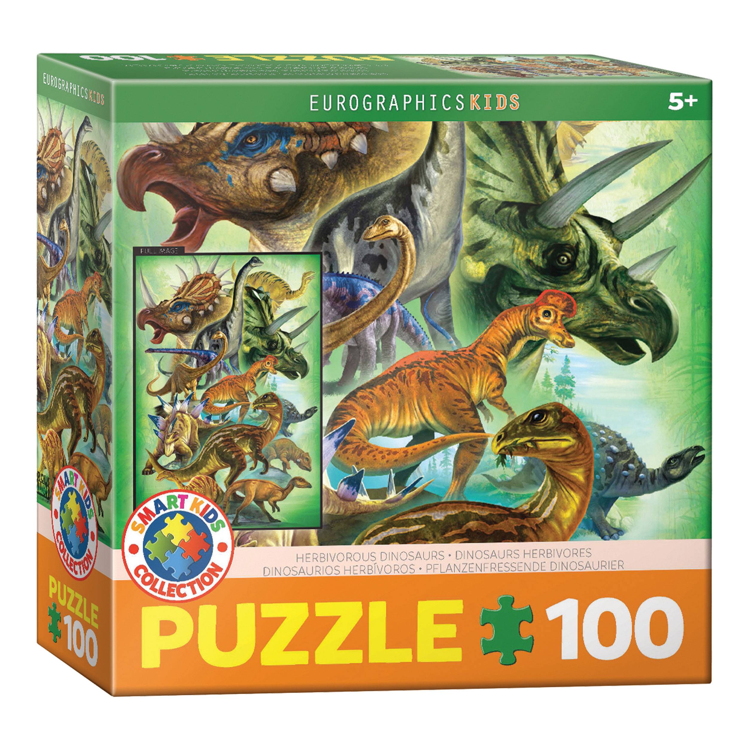 Eurographics Puzzle Pflanzenfressende Dinosaurier, 100 Teile, 48 x 33 cm, 6100-0360