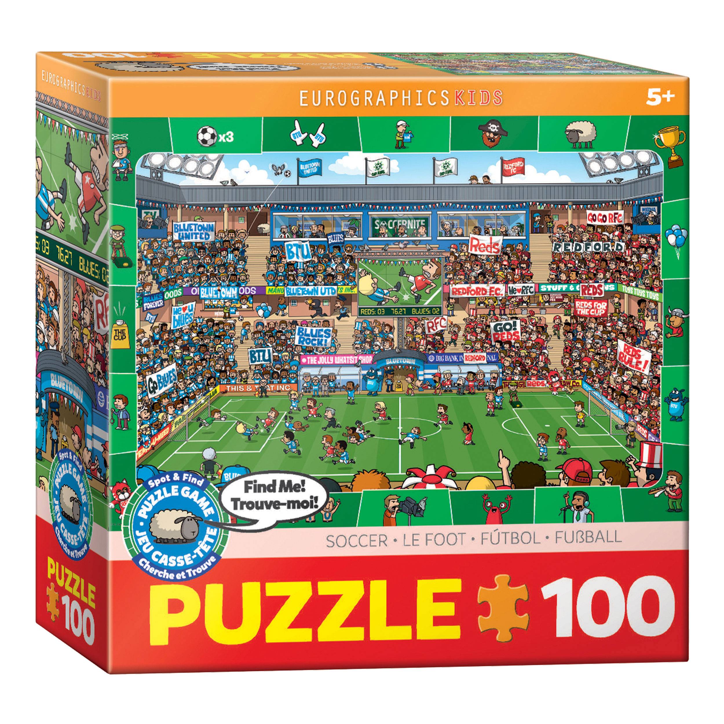 Eurographics Puzzle Fußball - Suchen & Finden, 100 Teile, 48 x 33 cm, 6100-0476