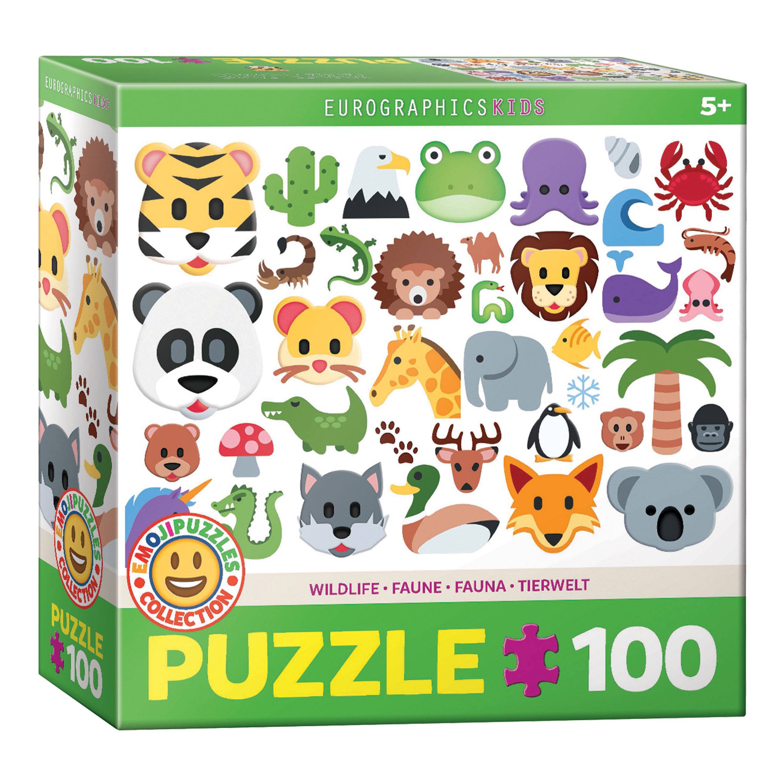 Eurographics Puzzle Emojipuzzle-Wildtiere, 100 Teile, 48 x 33 cm, 6100-5395
