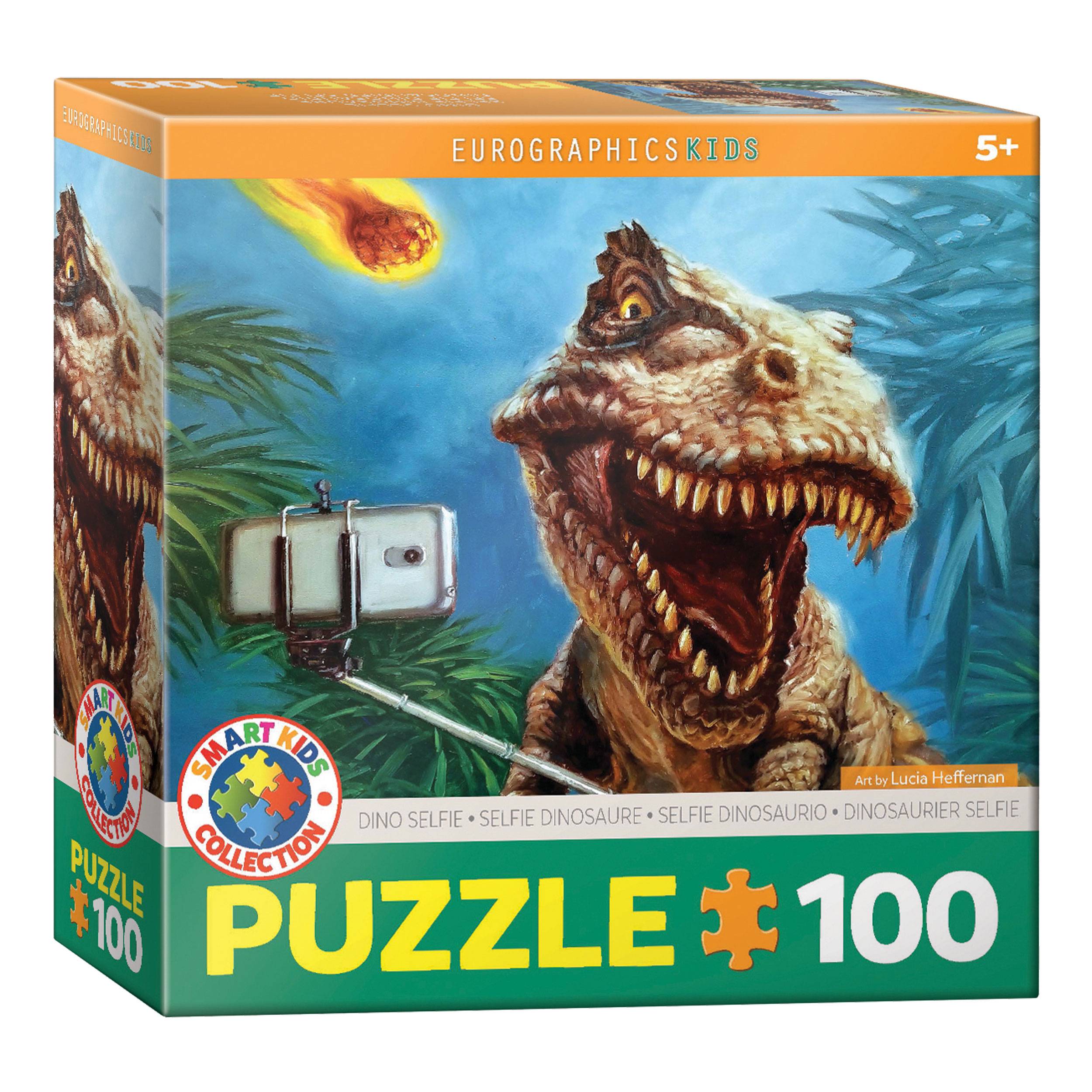 Eurographics Puzzle Dinosaurier Selfie - Heffernan, 100 Teile, 48 x 33 cm, 6100-5555