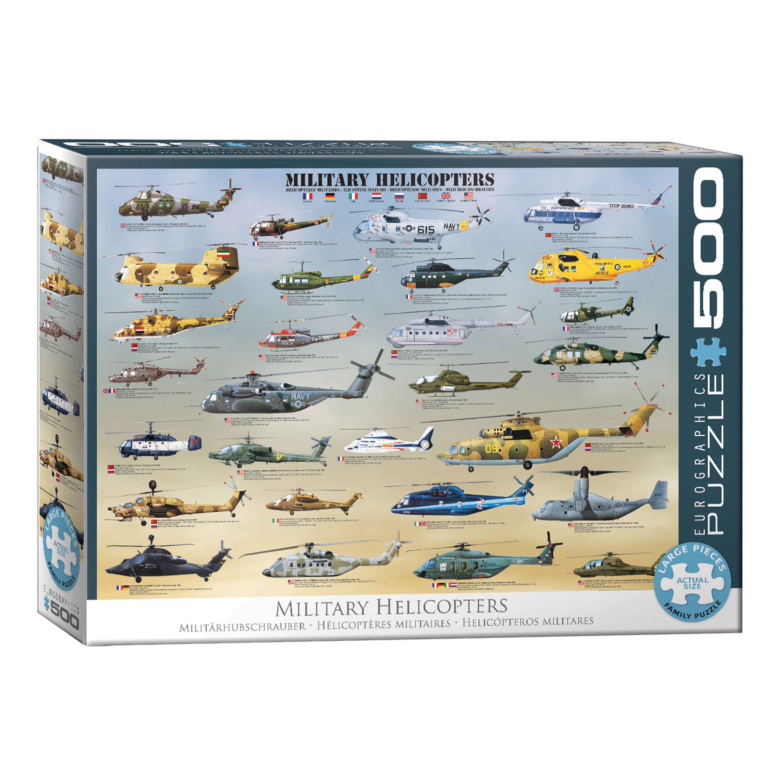 Eurographics Puzzle Militärhelikopter, Hubschrauber, 500 Teile, 68 x 48 cm, 6500-0088