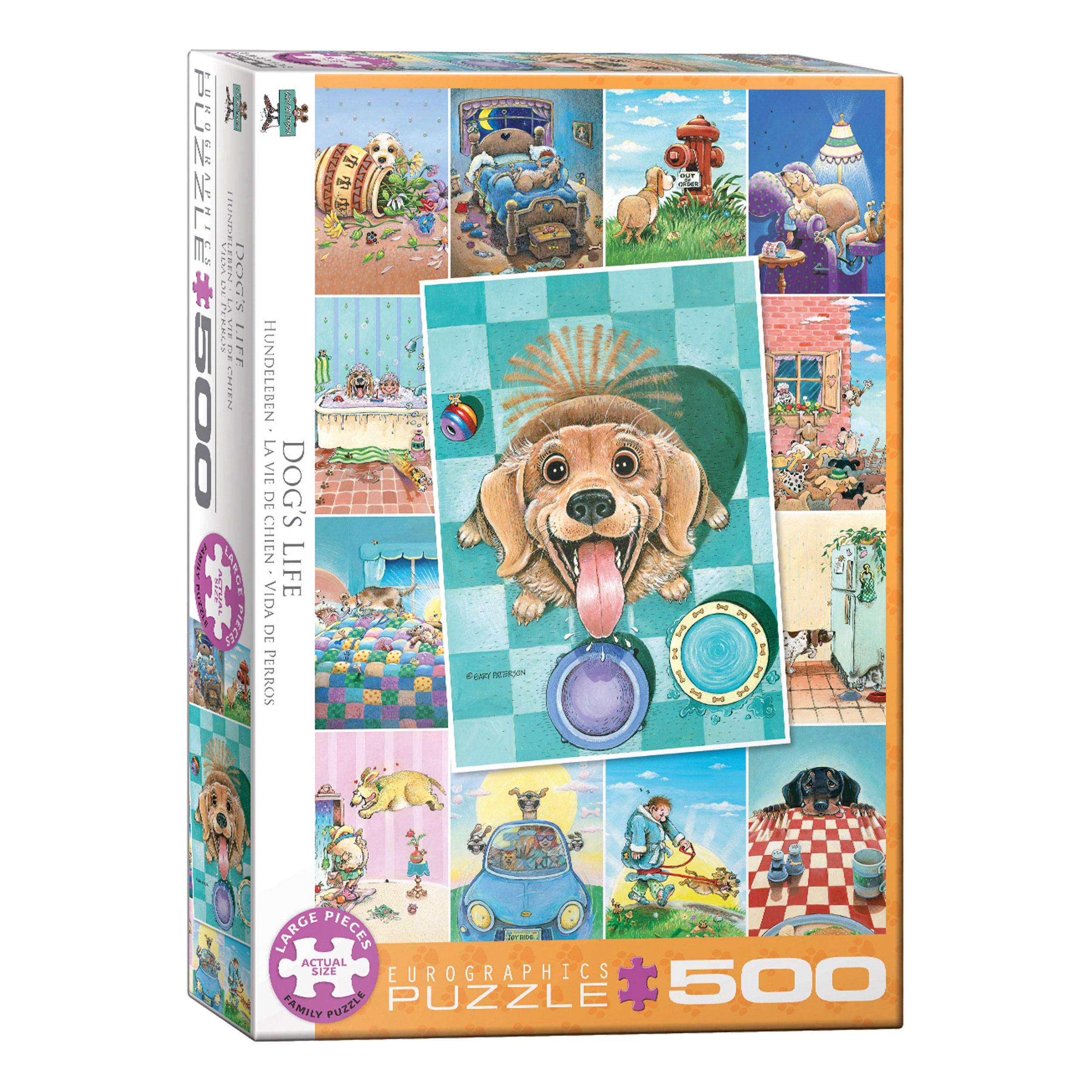 Eurographics Puzzle Ein Hundeleben von Gary Patterson, 500 Teile, 68 x 48 cm, 6500-5365