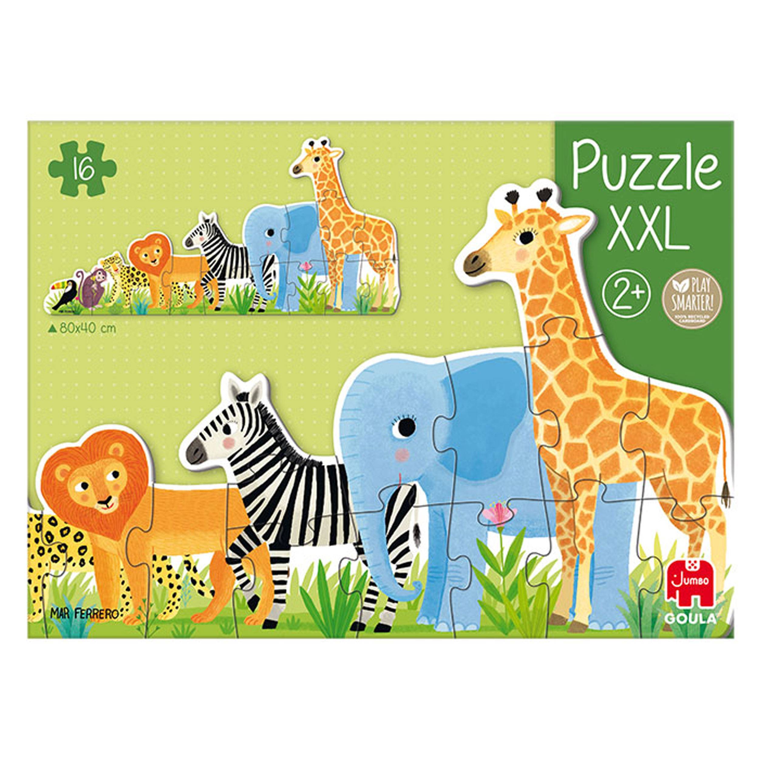 Jumbo Spiele GOULA XXL-Puzzle Dschungel Von Klein Bis Groß, Kinderpuzzle, Legespiel, Kinder, 53426