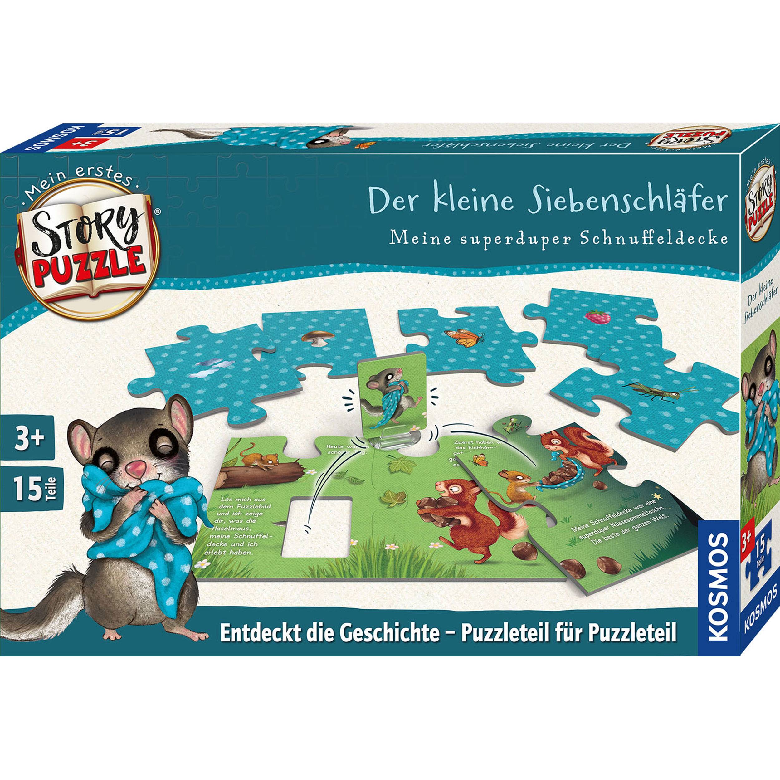 KOSMOS Mein erstes Story-Puzzle Der kleine Siebenschläfer, Puzzlespiel, Geschichte, Kurzgeschichte, Kinder Spiel, 683573