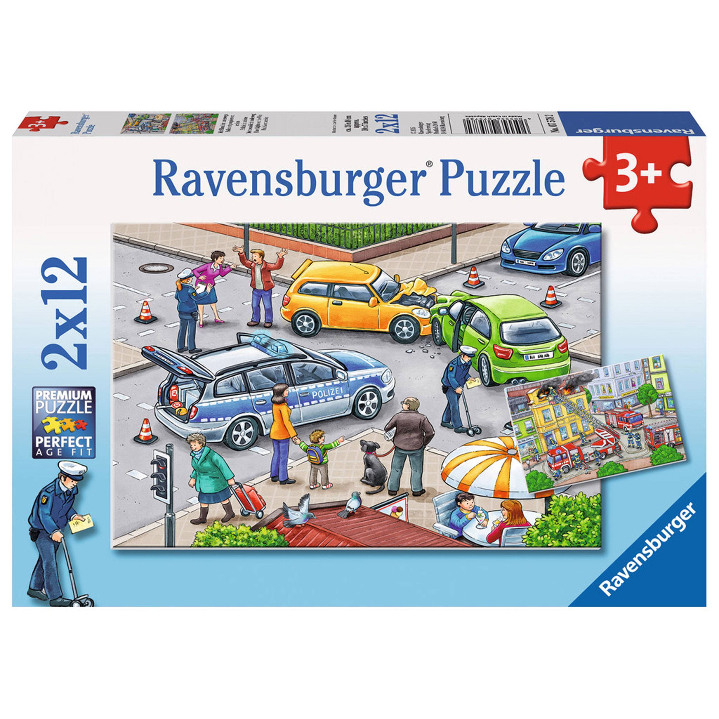 Ravensburger Puzzle Mit Blaulicht Unterwegs, Inklusive Mini-Poster, 12 Teile, 07578 2