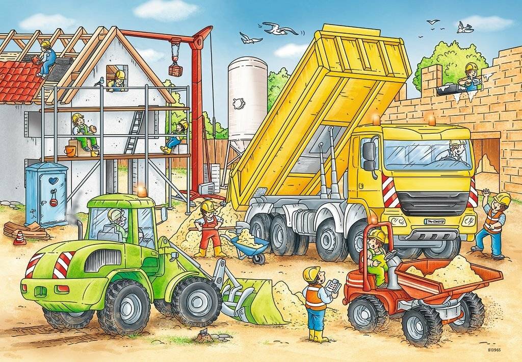 Puzzle 2x24 Teile Viel zu tun auf der Baustelle ab 4 Jahre Zwei Puzzles für doppelten Puzzlespaß