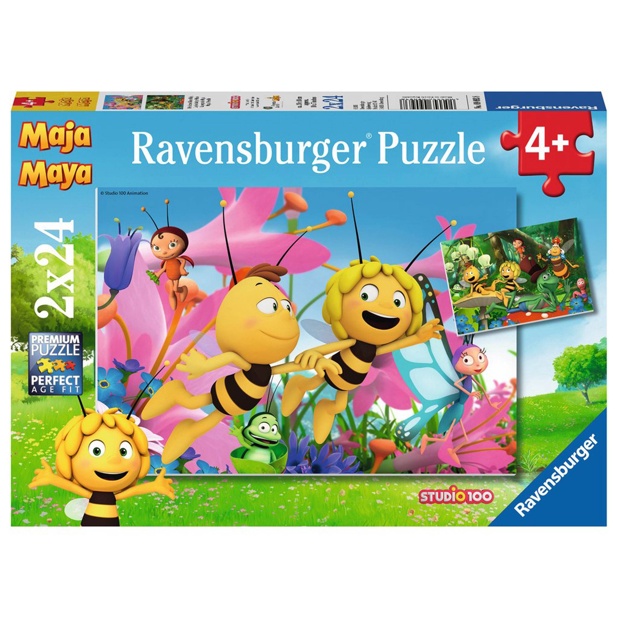 Ravensburger Puzzle Die Kleine Biene Maja, Inklusive Mini-Poster, 2 x 24 Teile, 09093 8