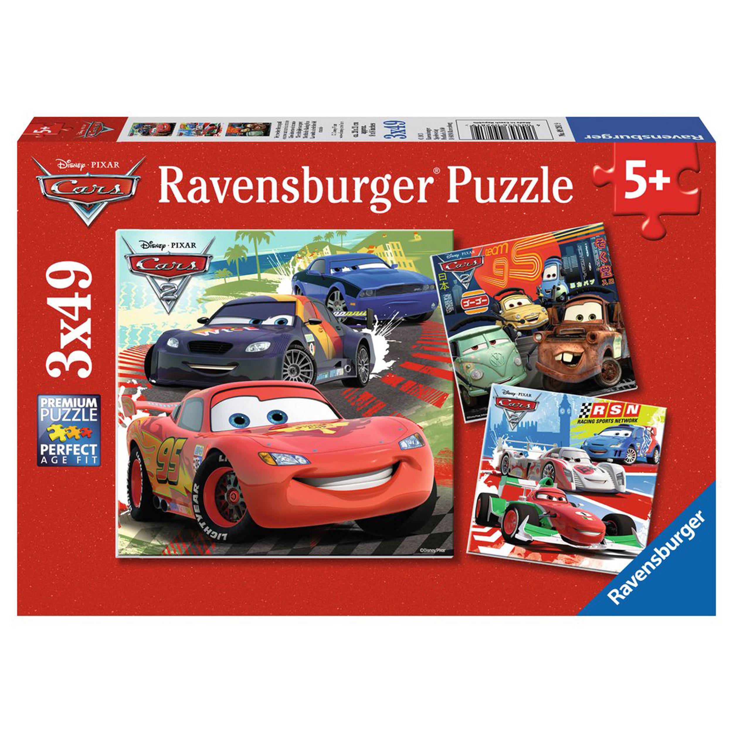 Ravensburger Puzzle Disney Cars Weltweiter Rennspaß, inklusive Mini-Poster, 3 x 49 Teile, 09281 9