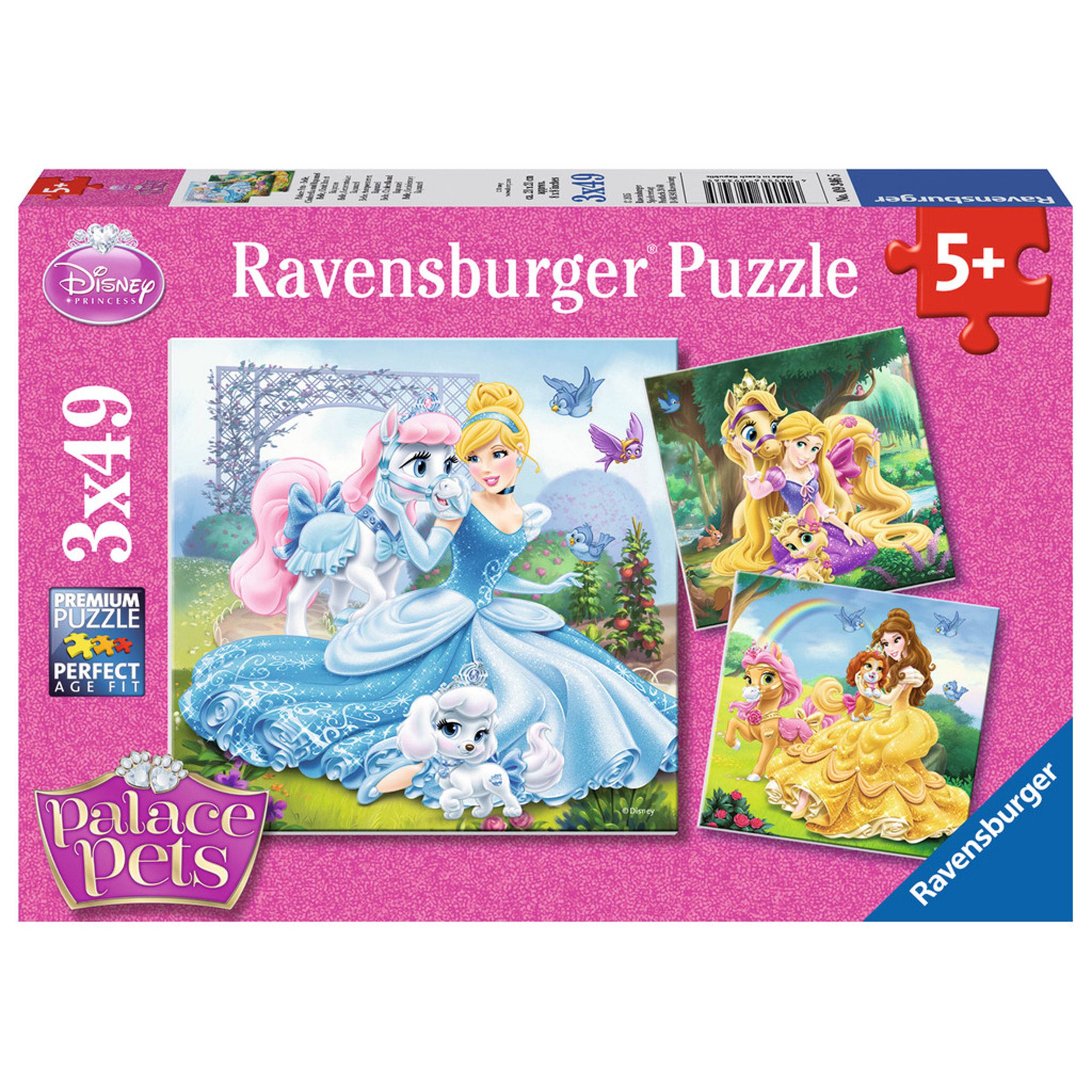 Ravensburger Puzzle Disney Palace Pets Belle, inklusive Mini-Poster, 3 x 49 Teile, 09346 5