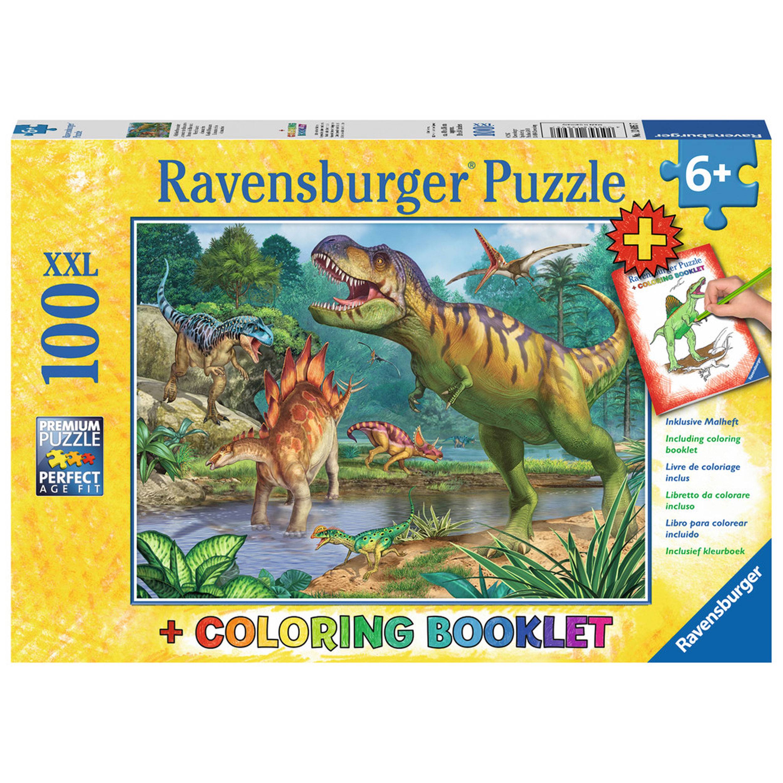 Ravensburger Puzzle Welt Der Dinosaurier, Malbooklet, 100 Teile XXL, 13695 7