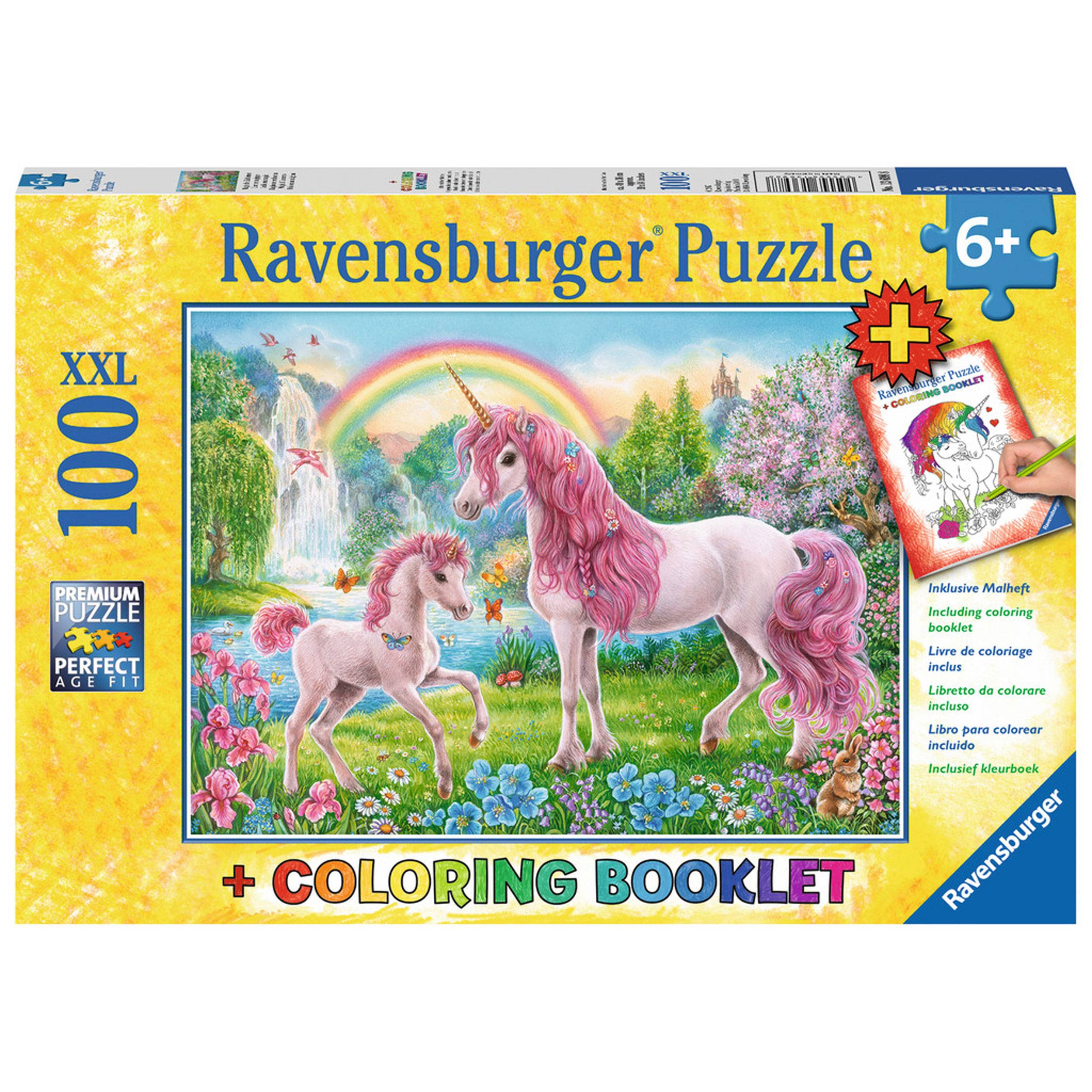 Ravensburger Puzzle Magische Einhörner, Malbooklet, 100 Teile XXL, 13698 8