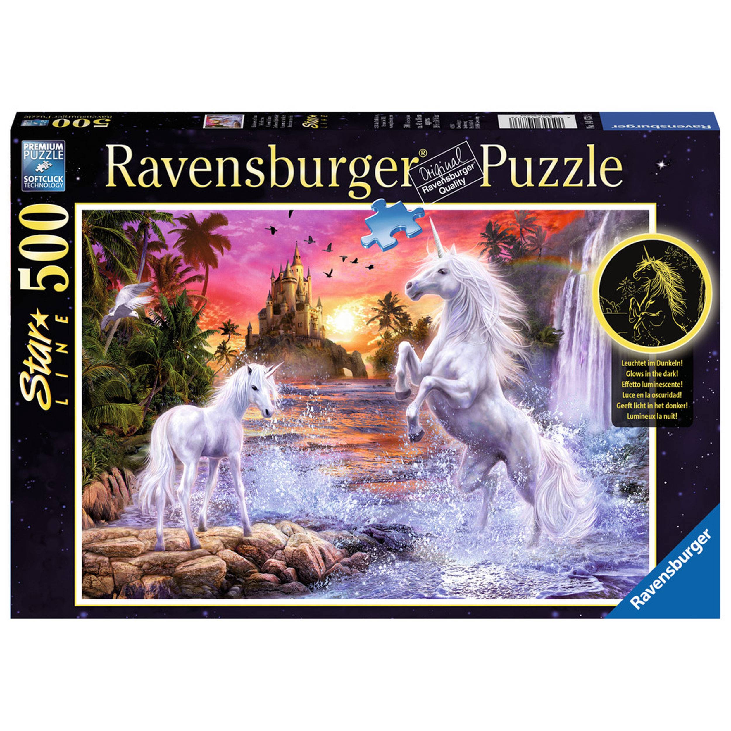 Ravensburger Puzzle Einhörner Am Fluss, Star Line, Leuchtpuzzle, Erwachsenenpuzzle, Premiumpuzzle, 500 Teile, 14873 8