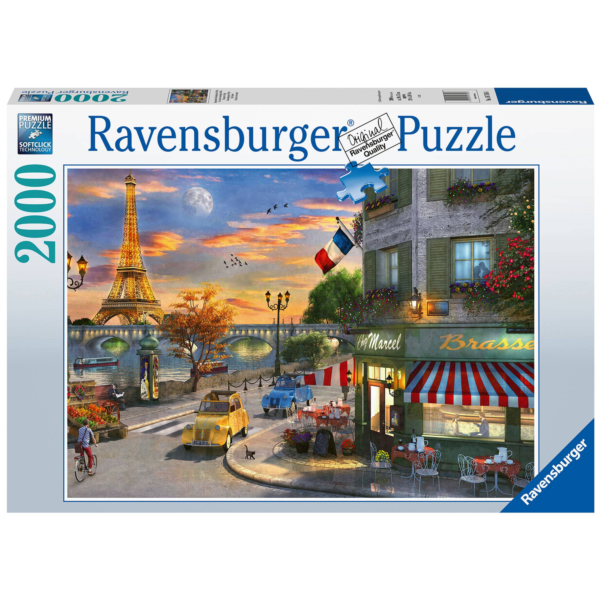 Ravensburger Romantische Abendstunde in Paris, Puzzle, Erwachsenenpuzzle, Erwachsenen Puzzles, 2000 Teile, 16716