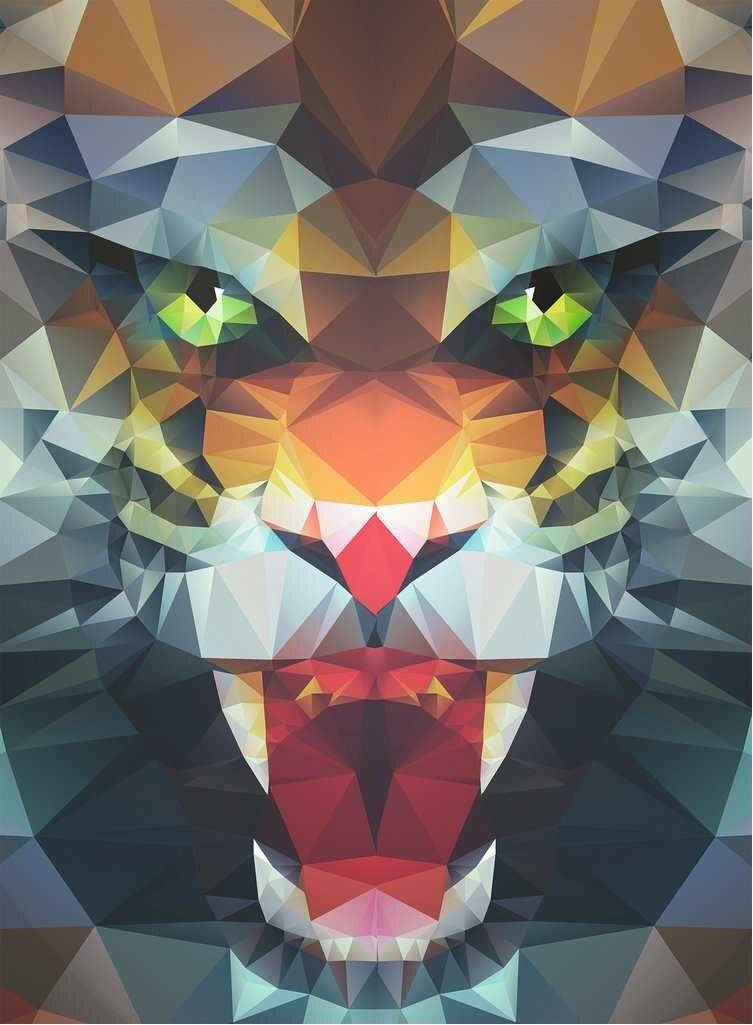 RAVENSBURGER Puzzle Polygon Tiger 500 Teile