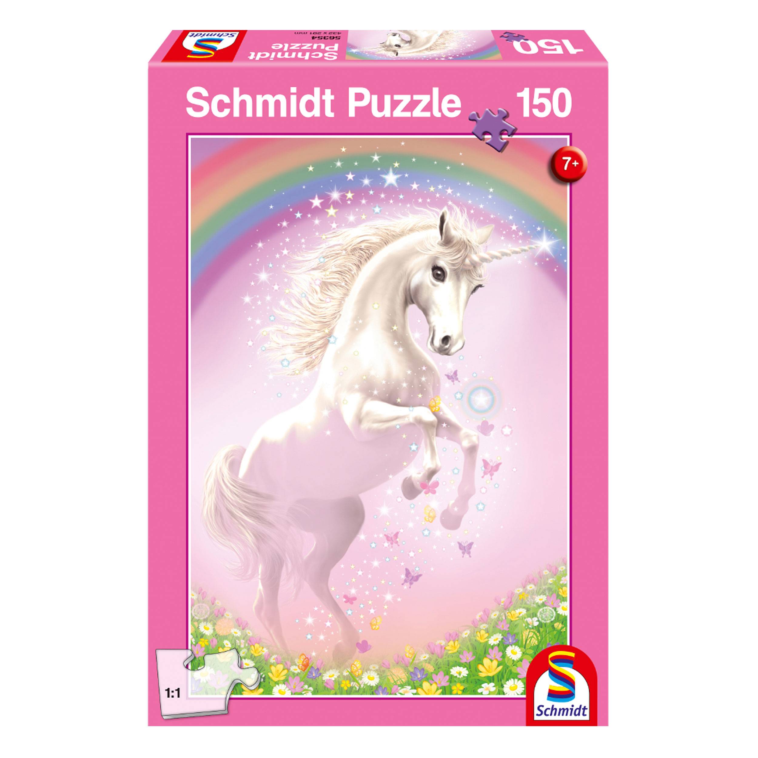 Schmidt Spiele Puzzle Rosa Einhorn, Kinderpuzzle, Kinder Puzzle, Standard, 150 Teile, 56354