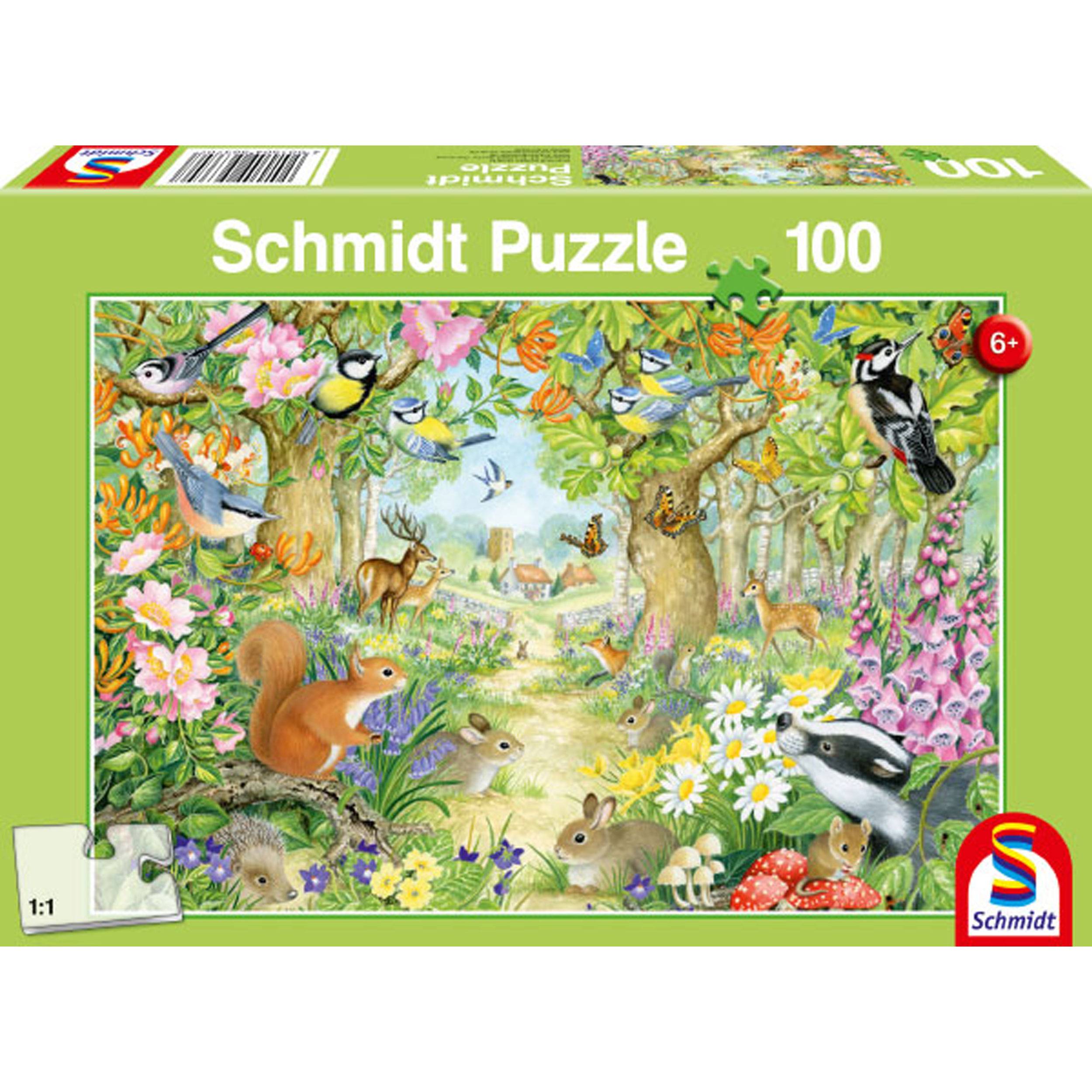 Schmidt Spiele Tiere im Wald, Kinderpuzzle, Kinder Puzzle, Kinderpuzzles, 100 Teile, 56370
