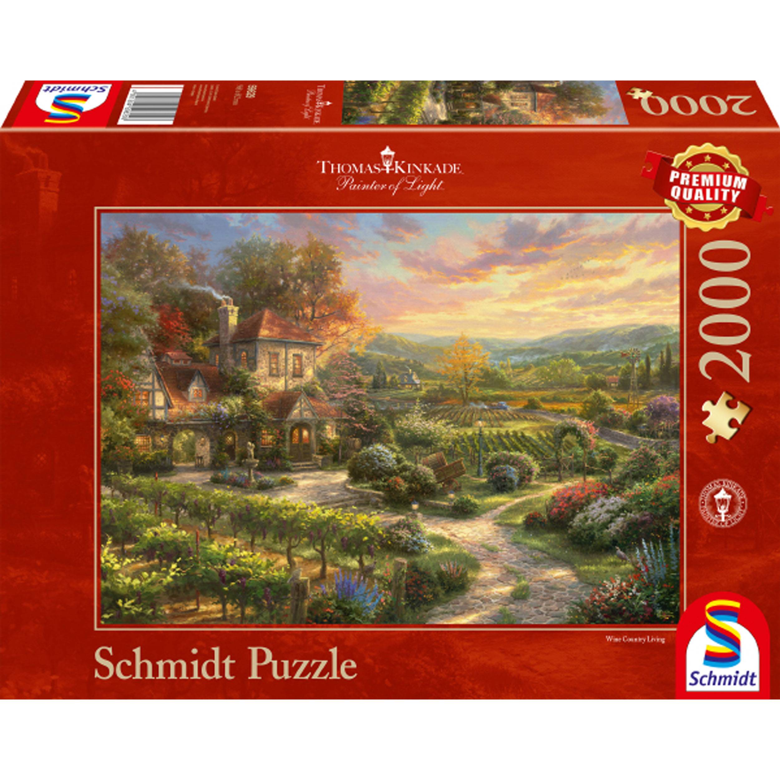 Schmidt Spiele Puzzle In den Weinbergen, Thomas Kinkade, Erwachsenenpuzzle, Premium, 2000 Teile, 59629