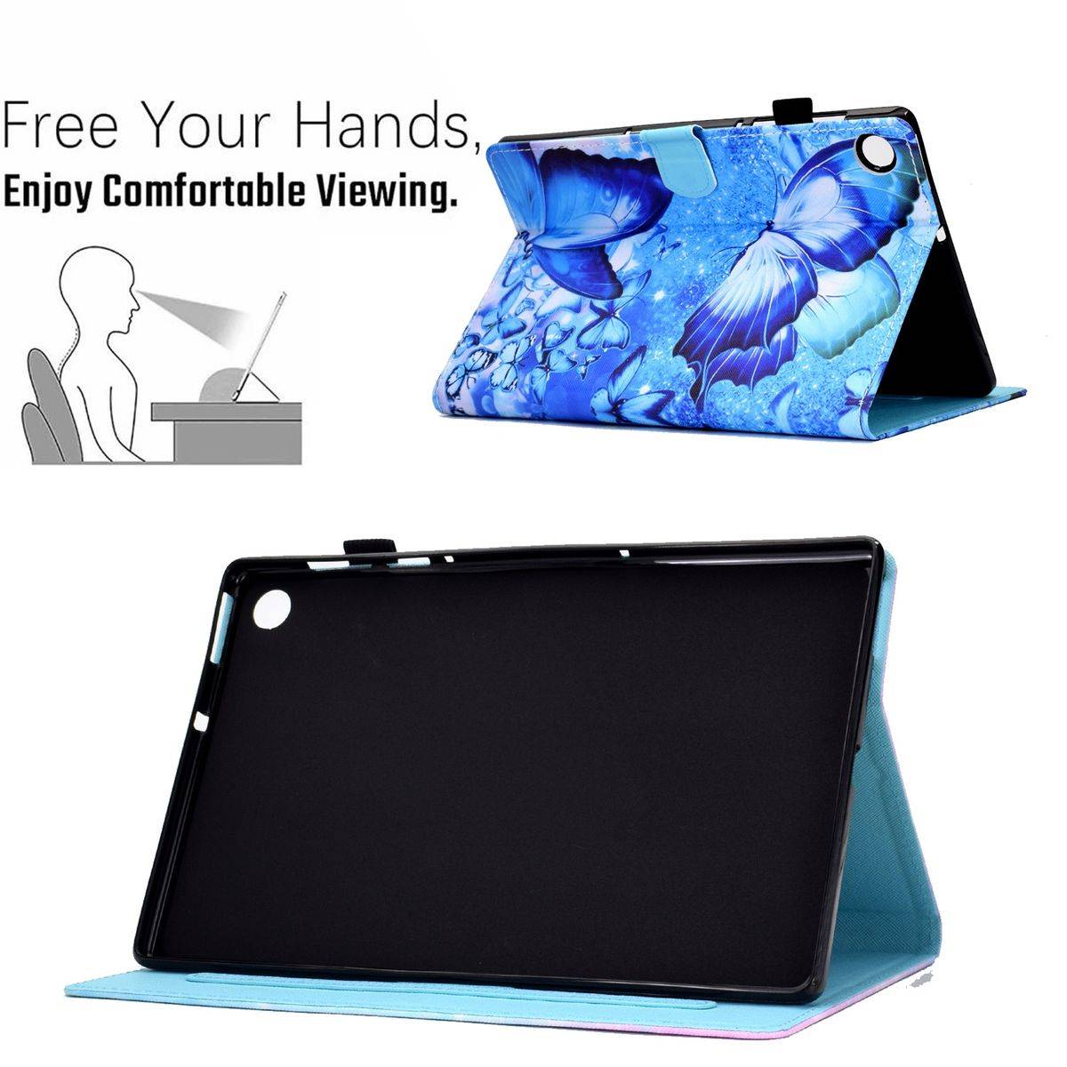 Für Samsung Galaxy Tab A8 2021 X205 X200 Design Motiv 1 Kunstleder Hülle Cover Tablet Tasche Case Neu