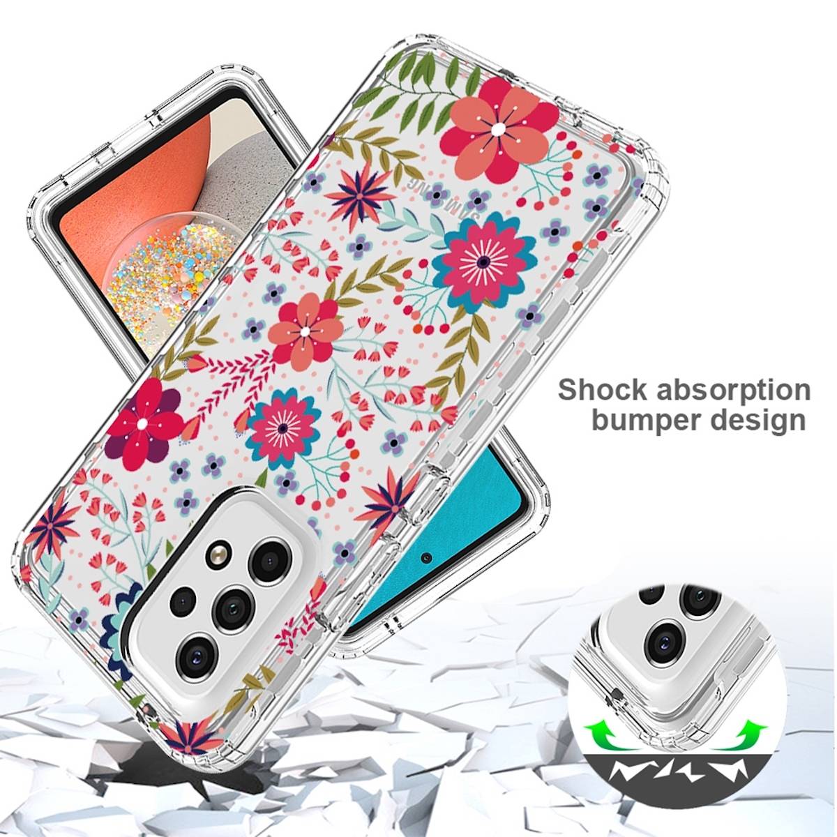 Für Samsung Galaxy A53 Handy Tasche Muster 1 Full Body Etuis Hülle Cover Schutz