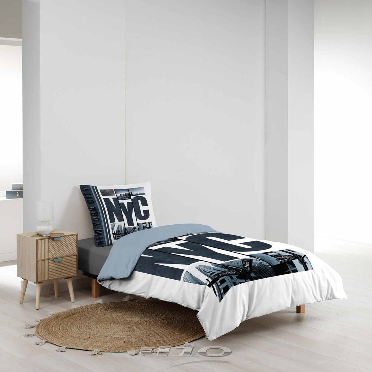 2tlg. Motiv Bettwäsche New York 140x200cm Baumwolle Bettdecke Bettgarnitur Decke