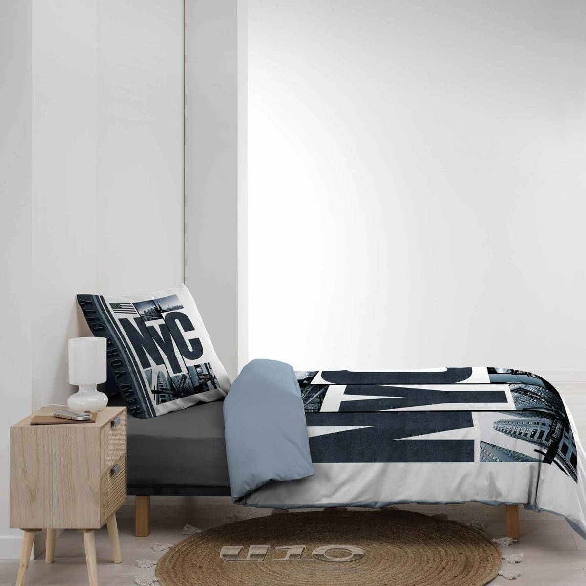 2tlg. Motiv Bettwäsche New York 140x200cm Baumwolle Bettdecke Bettgarnitur Decke