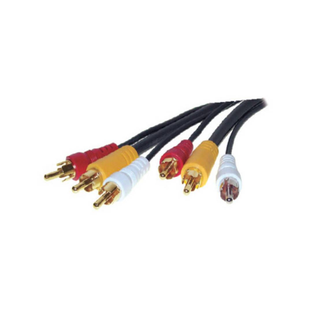 3x Cinch AV Kabel, schwarz, 2 m
