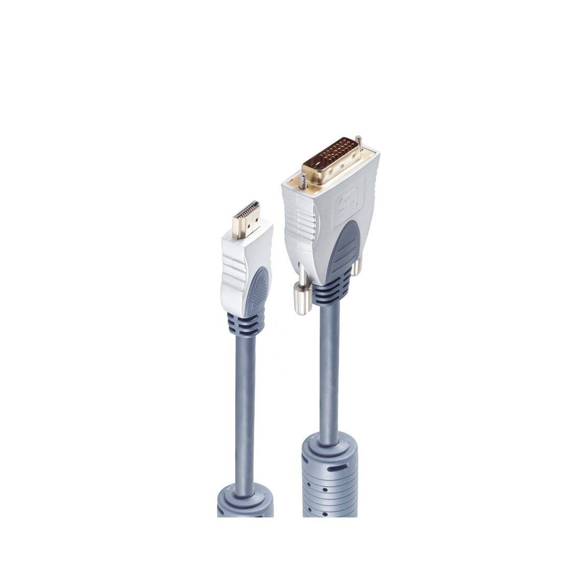 shiverpeaks® HDMI / DVI-D 24+1 Video-Kabel, 2x Ferrit, vergoldete Kontakte, 1,50m