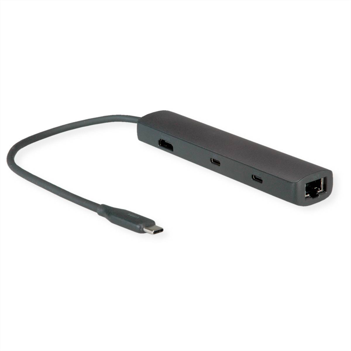 ROLINE Dockingstation USB Typ C, 8K30 HDMI, USB 3.2 Gen 2 (Typ-A+C), PD, 2.5GbE LAN