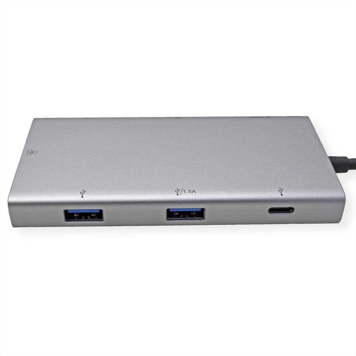 VALUE USB Typ C Dockingstation, HDMI+DP 4K60, 3x USB 3.2Gen1 (1x C + 2x A), 1x PD, 1x RJ45