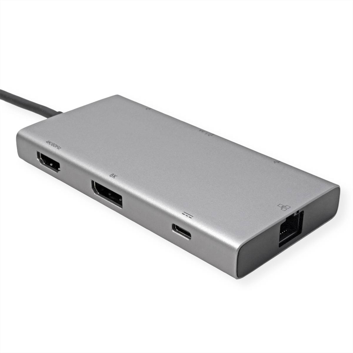 VALUE USB Typ C Dockingstation, HDMI+DP 4K60, 3x USB 3.2Gen1 (1x C + 2x A), 1x PD, 1x RJ45