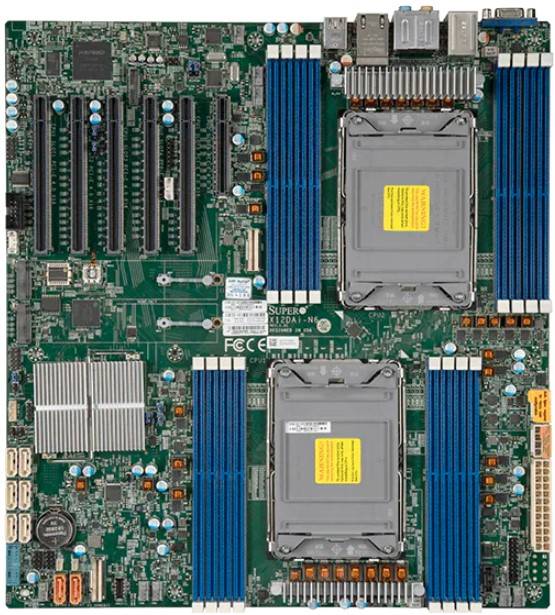 SUPERMICRO X12DAi-N6 - Motherboard - E-ATX - LGA4189-Sockel - C621A Chipsatz - USB-C Gen2, USB 3.2 Gen 1, USB 3.2 Gen 2