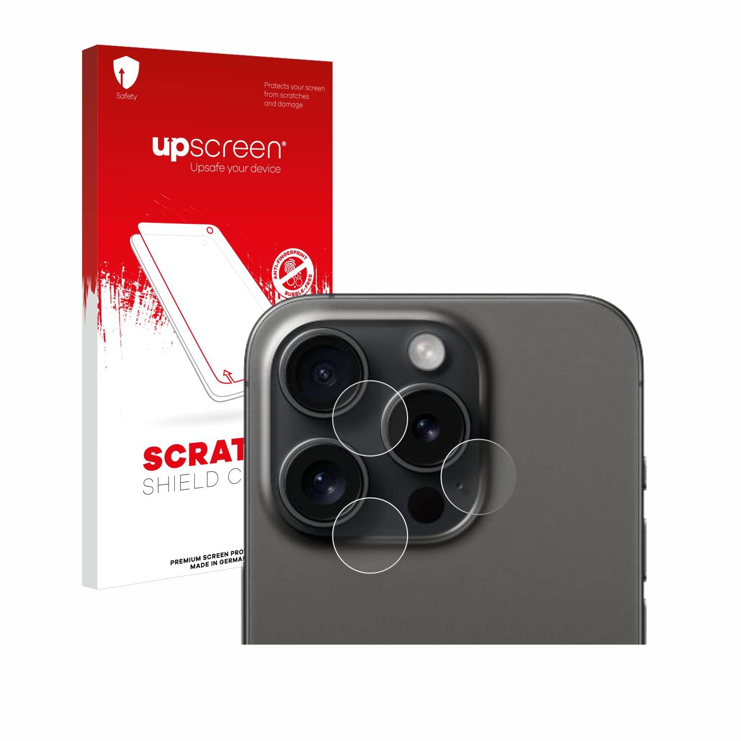 upscreen Scratch Shield Schutzfolie für Apple iPhone 15 Pro (NUR Kameraschutz)